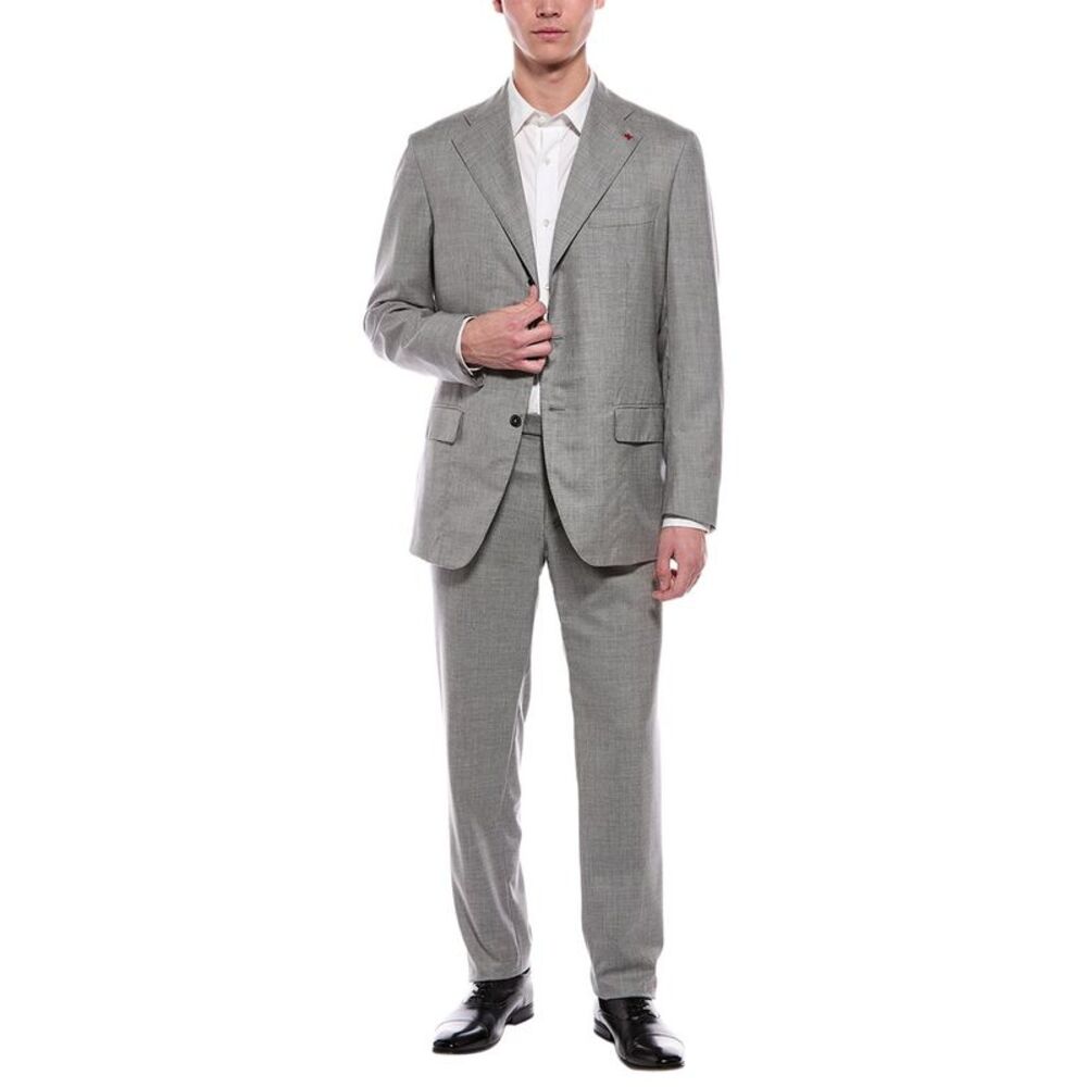 Isaia Mens  2Pc Marechiaro Wool Suit, Grey